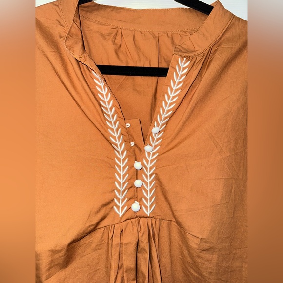 SHEIN EMBROIDERED NECK BLOUSE - Picture 2 of 7